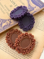 Japanese Vintage ヴィンテージパーツ フレームパーツ 台座 カメオ台座 アクリル 42mm×38mm カルトナージュ アクセサリーパーツ デコレーション材