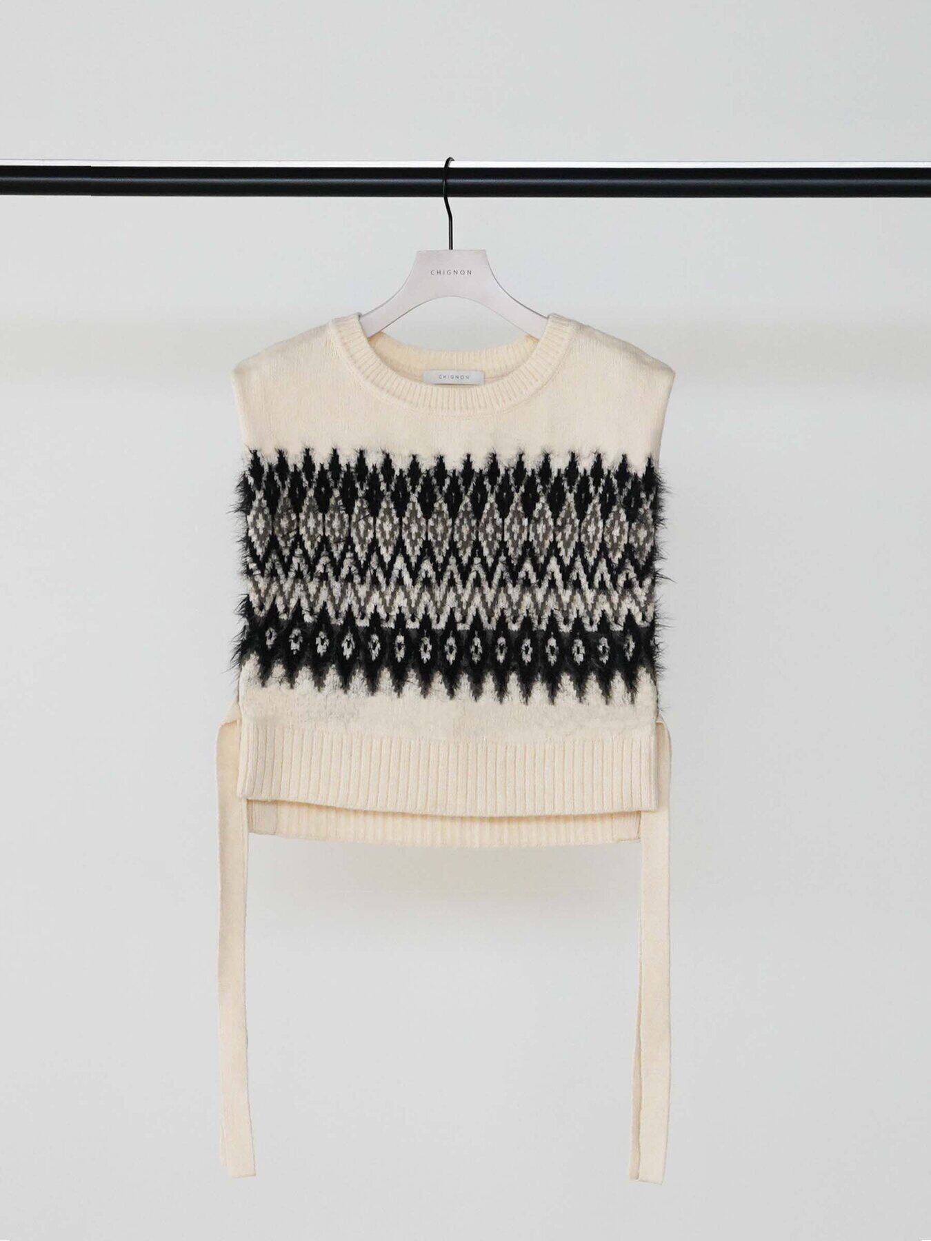 【9/下旬〜10/上旬入荷次第お届けのご予約】CHIGNON/シニヨン シャギーJQレイヤードベスト 9265-417JR F