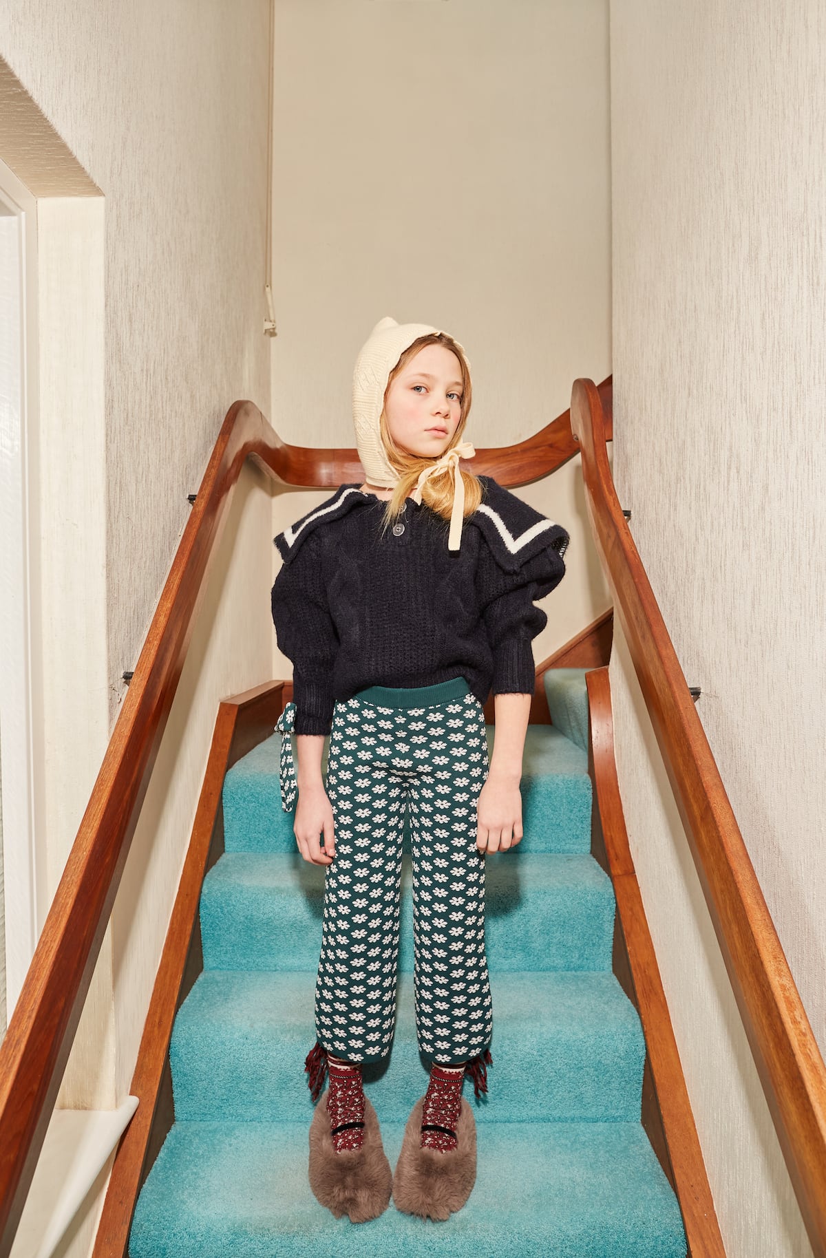 FISH&KIDS 24AW 〉 SAILOR KNIT SWEATER / DARK GREEN | 世界の子供服