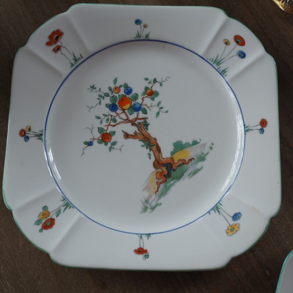 美品】シェリーShelleyクイーンアン クラブツリー トリオ カップ