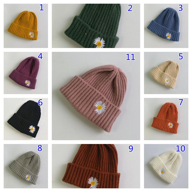 【即納】フラワーニット帽