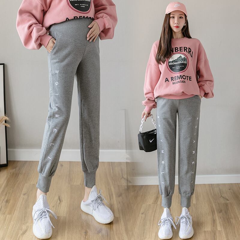 【新作】【送料無料】 1903＃春秋コットンマタニティパンツ伸縮性ウエストベリーパンツ妊婦シック妊娠スポーツパンツ エラスティック スプリング 春物 オータム 秋物 AL expec483374417061