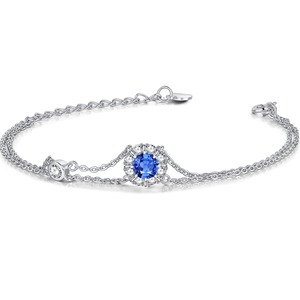 【人気】ブレスレット レディース 12ヵ月 誕生石 2連ブレスレット お花 シルバー アクセサリー プラチナメッキ 誕生日 母の日 プレゼント 綺麗なBOX付き