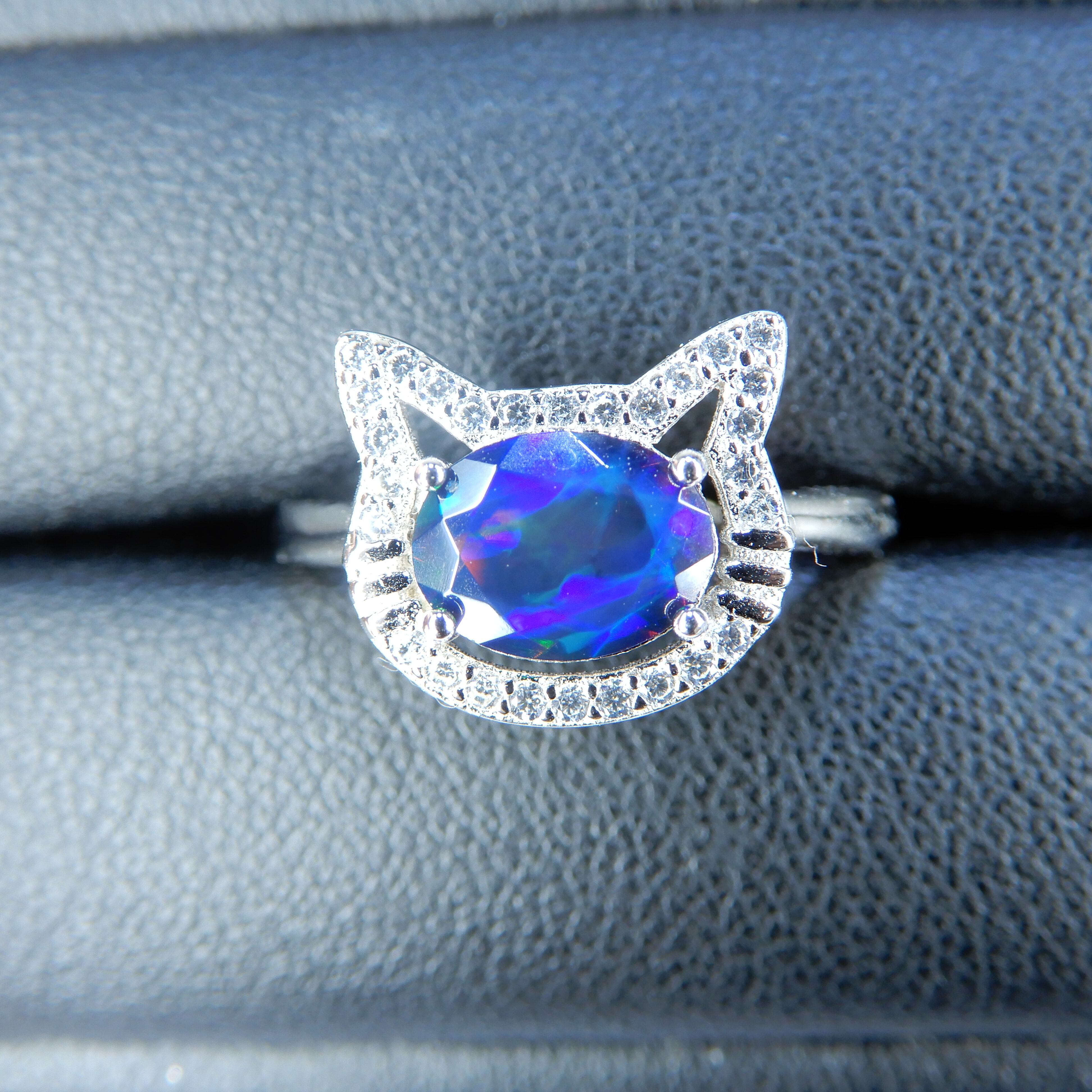 ねこRing♦︎ブラックオパール♦︎