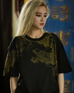 Dragon and Tiger Embroidered T-Shirt【G1030】