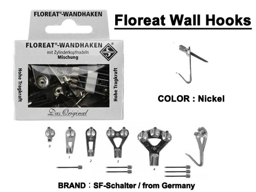 Floreat Wall Hooks (Nickel)フロリート社ウォールフック (ニッケル) ドイツ製 フック 石膏ボード DETAIL