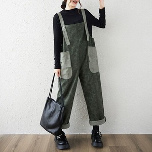 CONTRAST DESIGN COLOR DENIM OVERALL 3colors M-14677