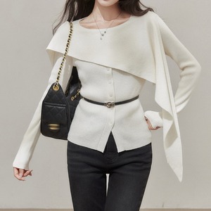 アシンメトリービッグカラーリブニット 00325