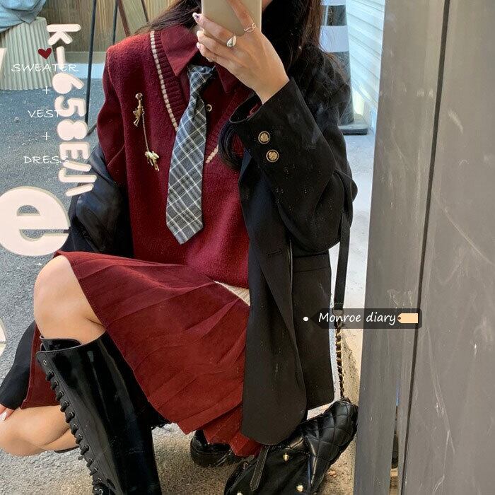 レッドドレス オータムウィンタースカート プリーツAライン 秋物 冬物 モンロー69000486507