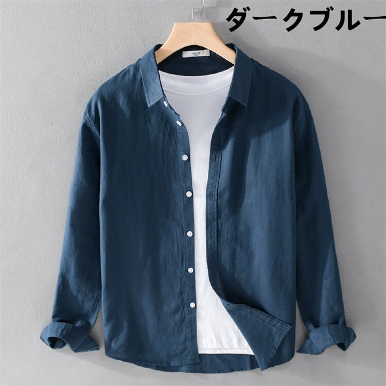 シャツ 長袖 長袖シャツ リネン 7色 S-4XL 綿麻シャツ 25zm558 シャツ 長袖 長袖シャツ リネン メンズ 7色 S-4XL 綿麻シャツ