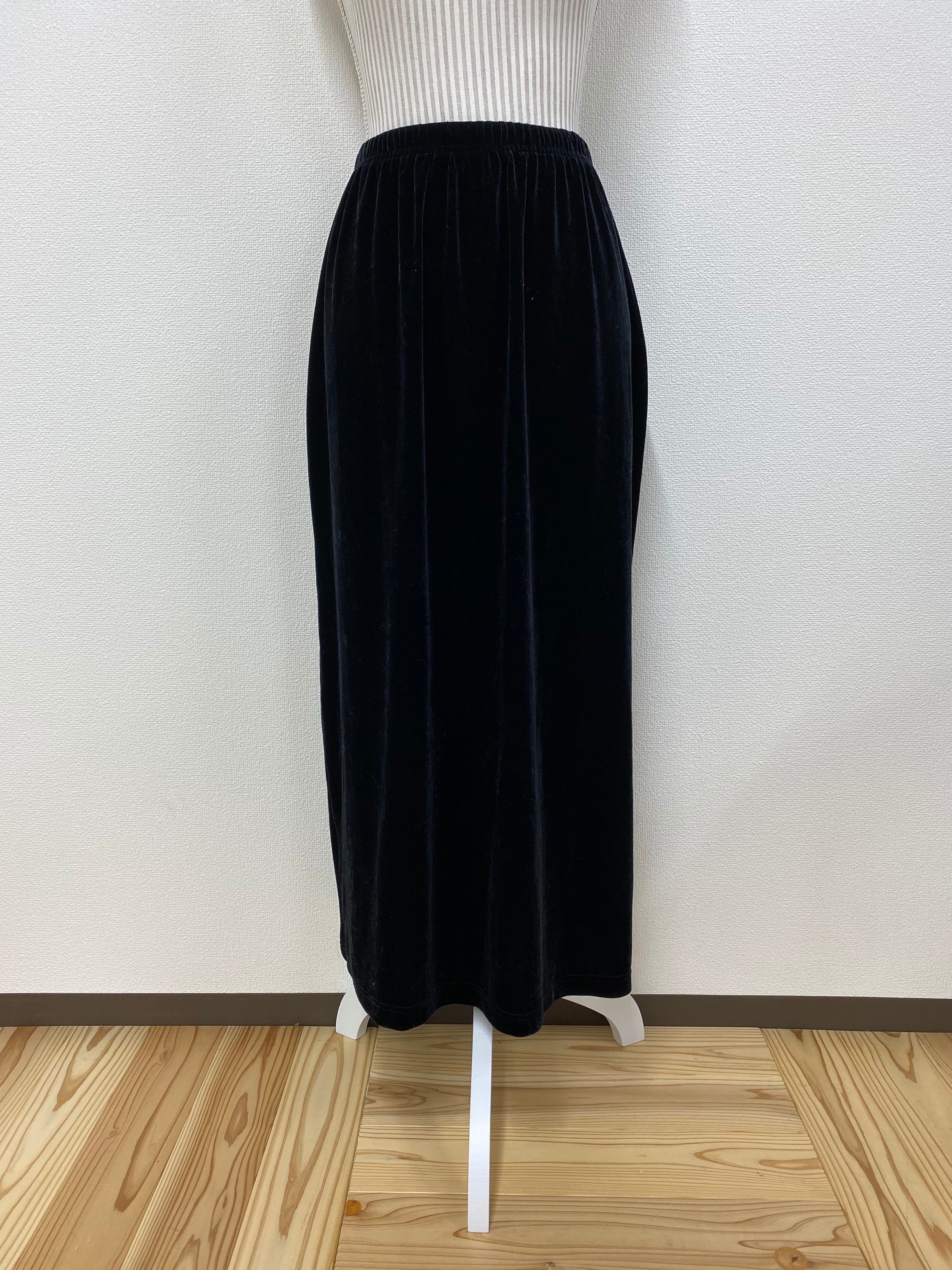 【popovitch studio】velor slit long skirt
