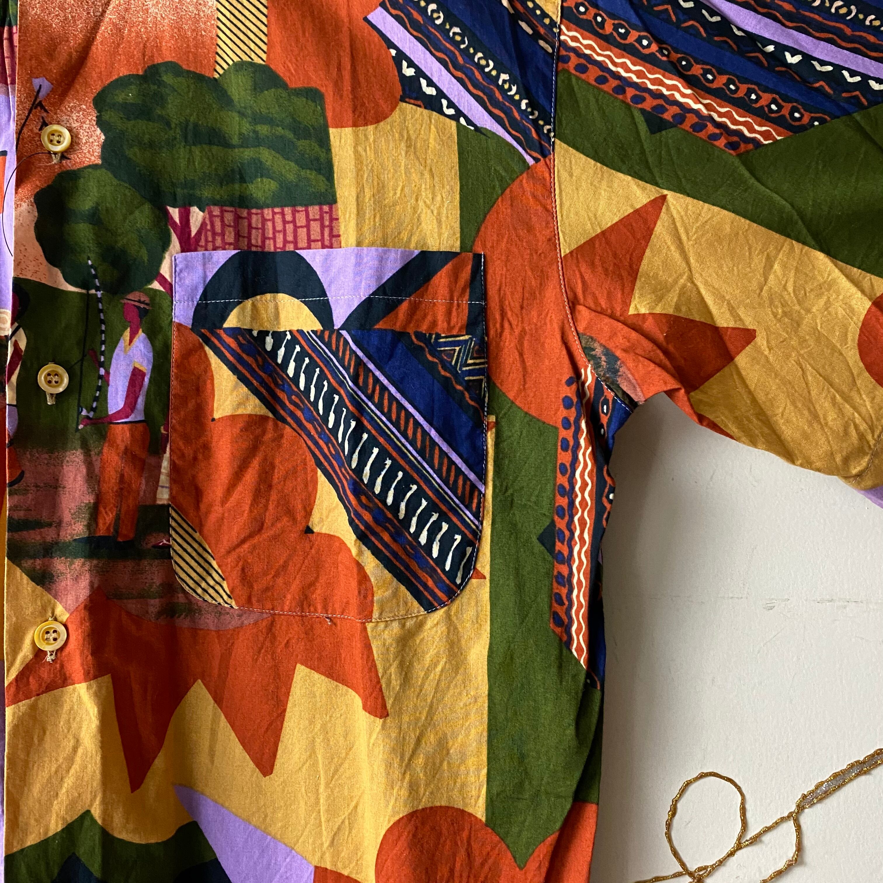 vintage BYBLOS art pattern shirt | NOIR ONLINE