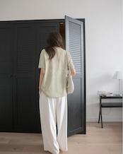 Draped straight knit Pants T20068