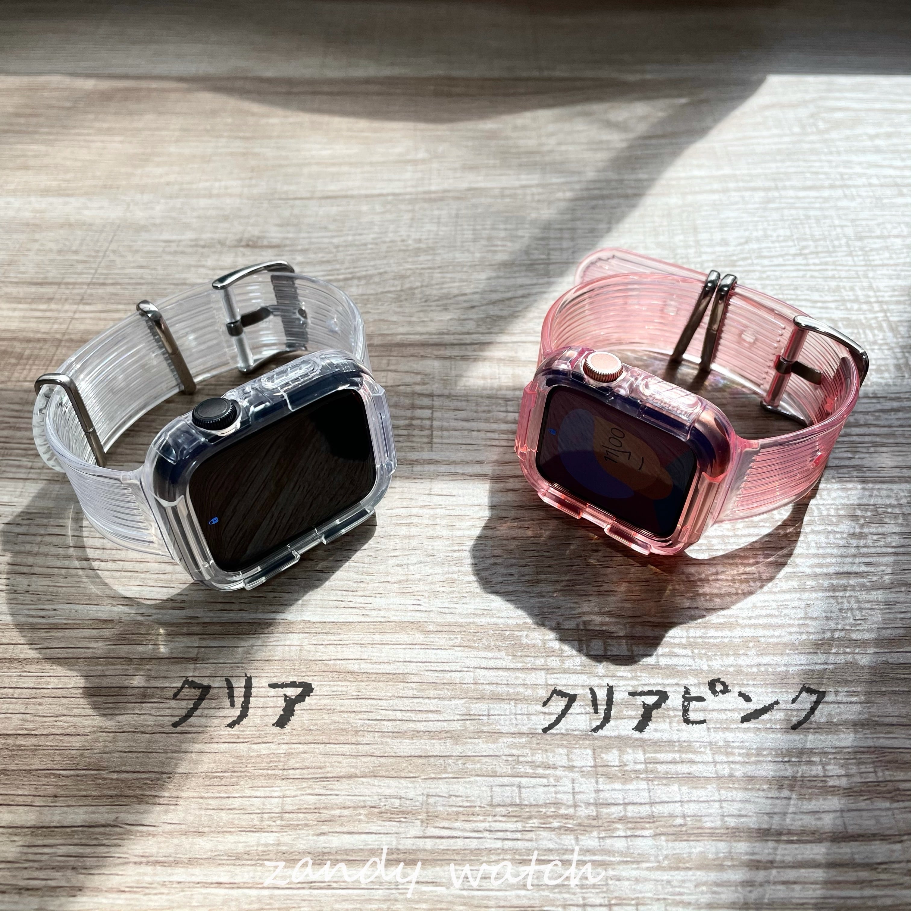 Apple Watch クリアバンド クリアベルト 透明 40mm - 時計