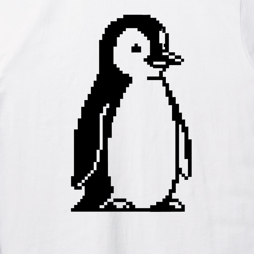 ドット絵 ペンギン Tシャツ 【ピクセルアート レトロ】 可愛い