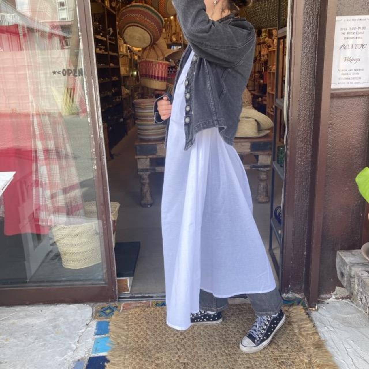 TOPANGA　デニムナポレオンジャケット　ブラック　Size S