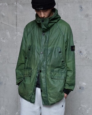“STONE ISLAND”garment-dyed rubber coated ripstop field parka