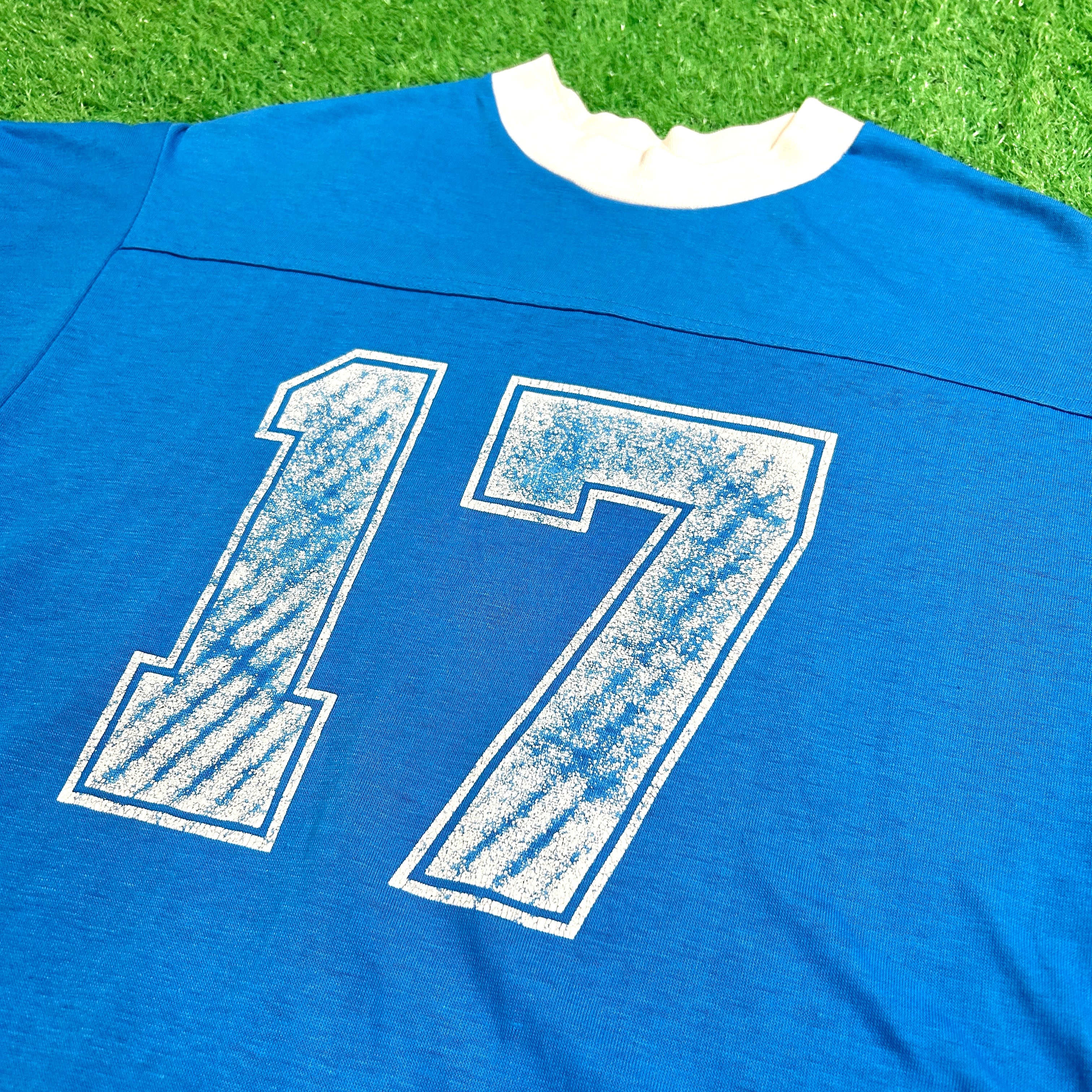 70s 80s USA製 Campus フットボールTシャツ ナンバリング　水色 Men's】 70s - 80s ナンバリング フットボール Tシャツ / 70年代 80