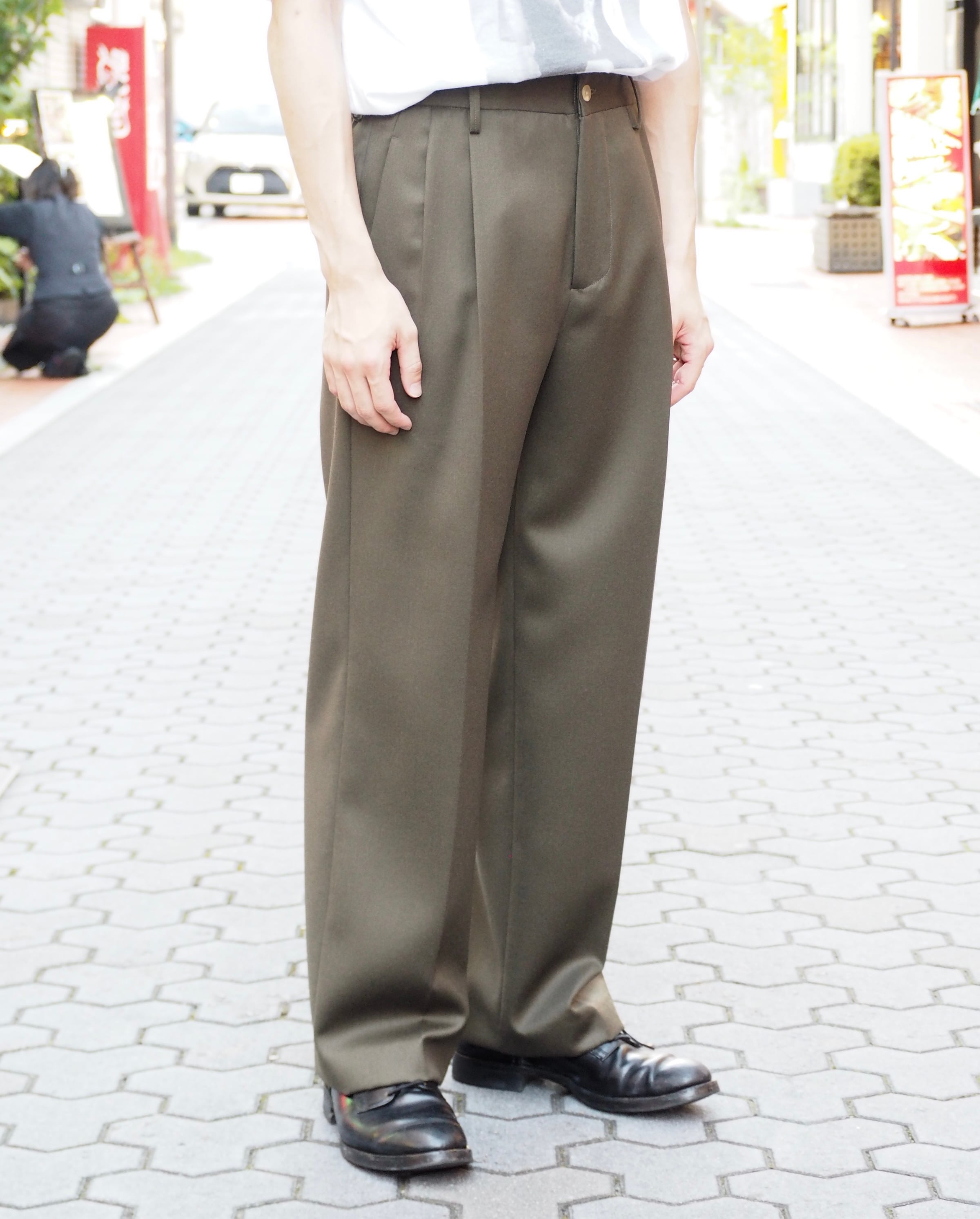 IRENISA 21SS TWO TUCKS WIDE PANTS