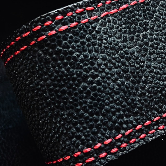 BLACK&RED エキゾチックレザーチョークケース　小　象革