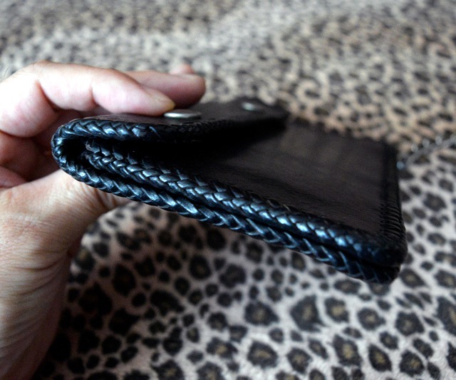 70s VINTAGE LEATHER BIKER WALLET