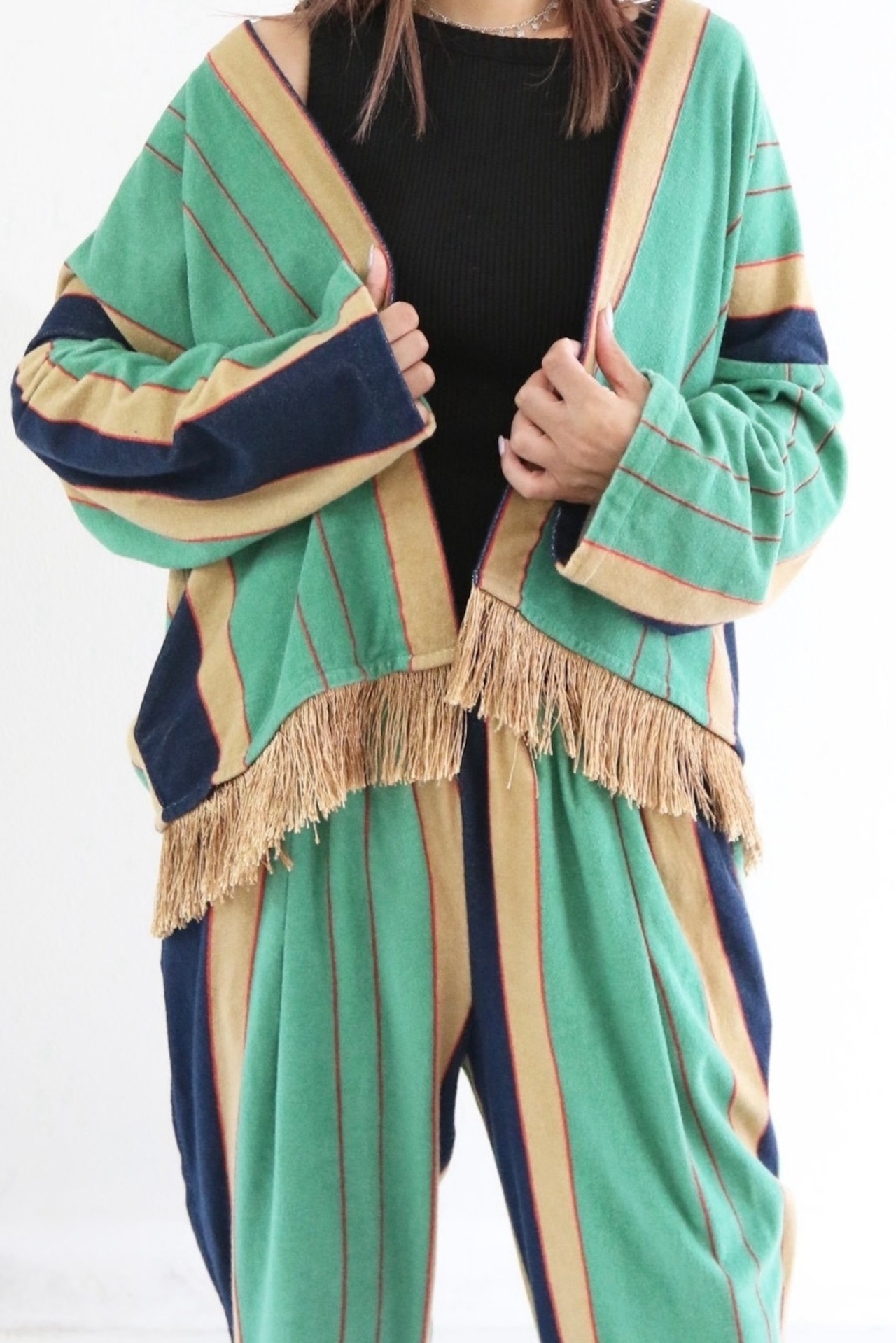 【STEVIE 】PILE STRIPE GOWN