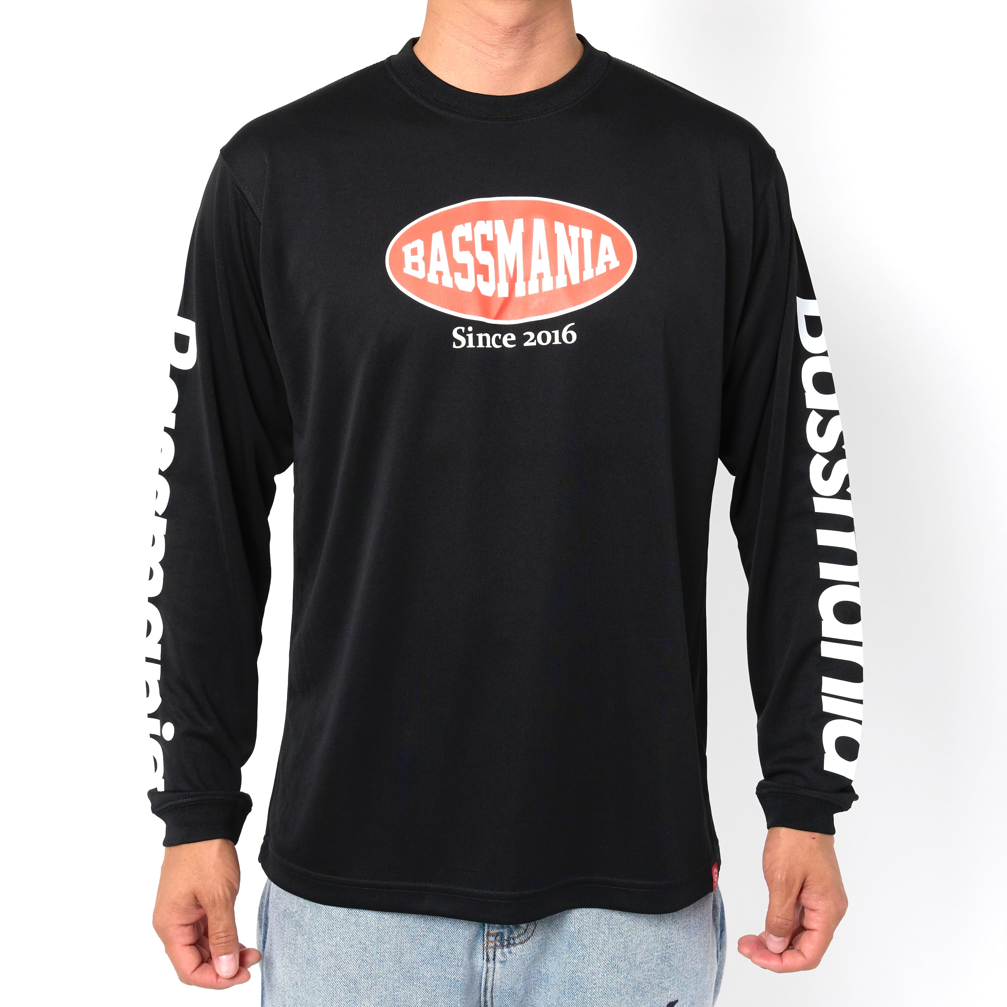 BASSMANIAオーバルロゴ dry UV L/S Tee [BLK] | bassmania.jp