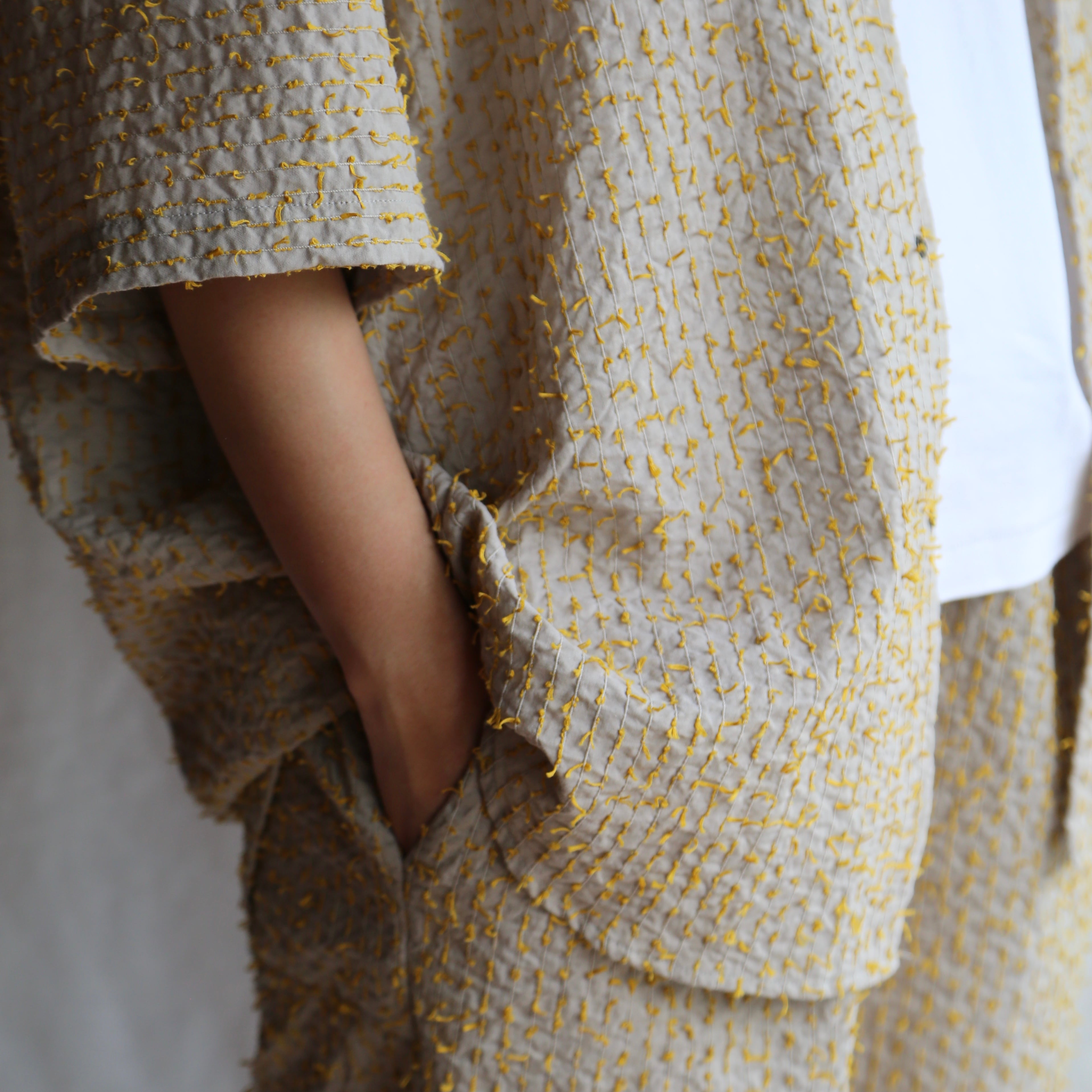 おお様1 Cotton Stripe Wave Flower Foil Print Dress | Pasand by ne Quittez