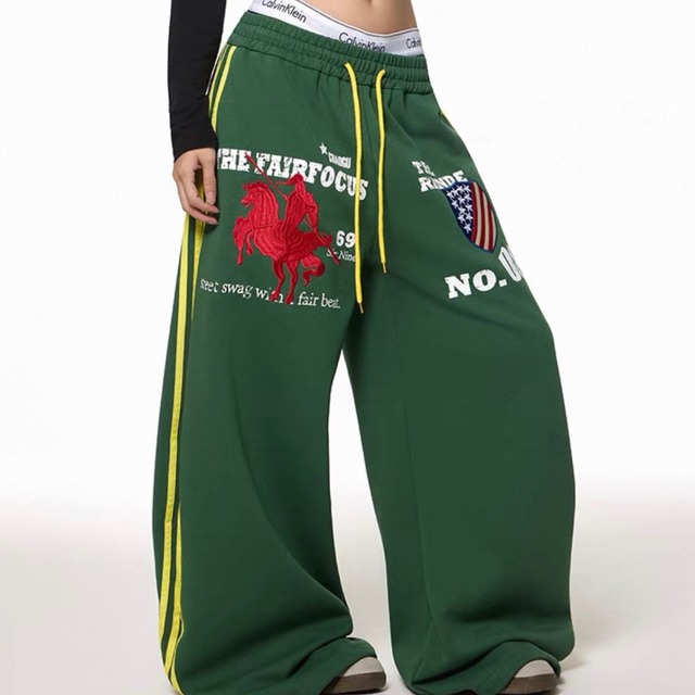 ドローストリング ワイドフルレングス スウェットパンツ ◆2col    BL0476