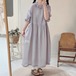 2色／絞り袖リネンロングワンピース ・7482