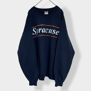 【GILDAN】カレッジ シラキュース大学 Syracuse University ロゴ プリント スウェット トレーナー プルオーバー LARGE ギルダン US古着