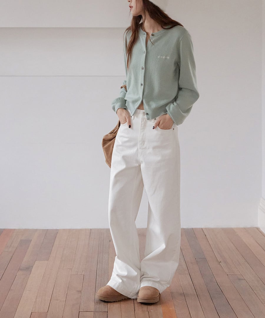 ワイドレッグ◆ウォッシュデニムジーンズ【p-20179】