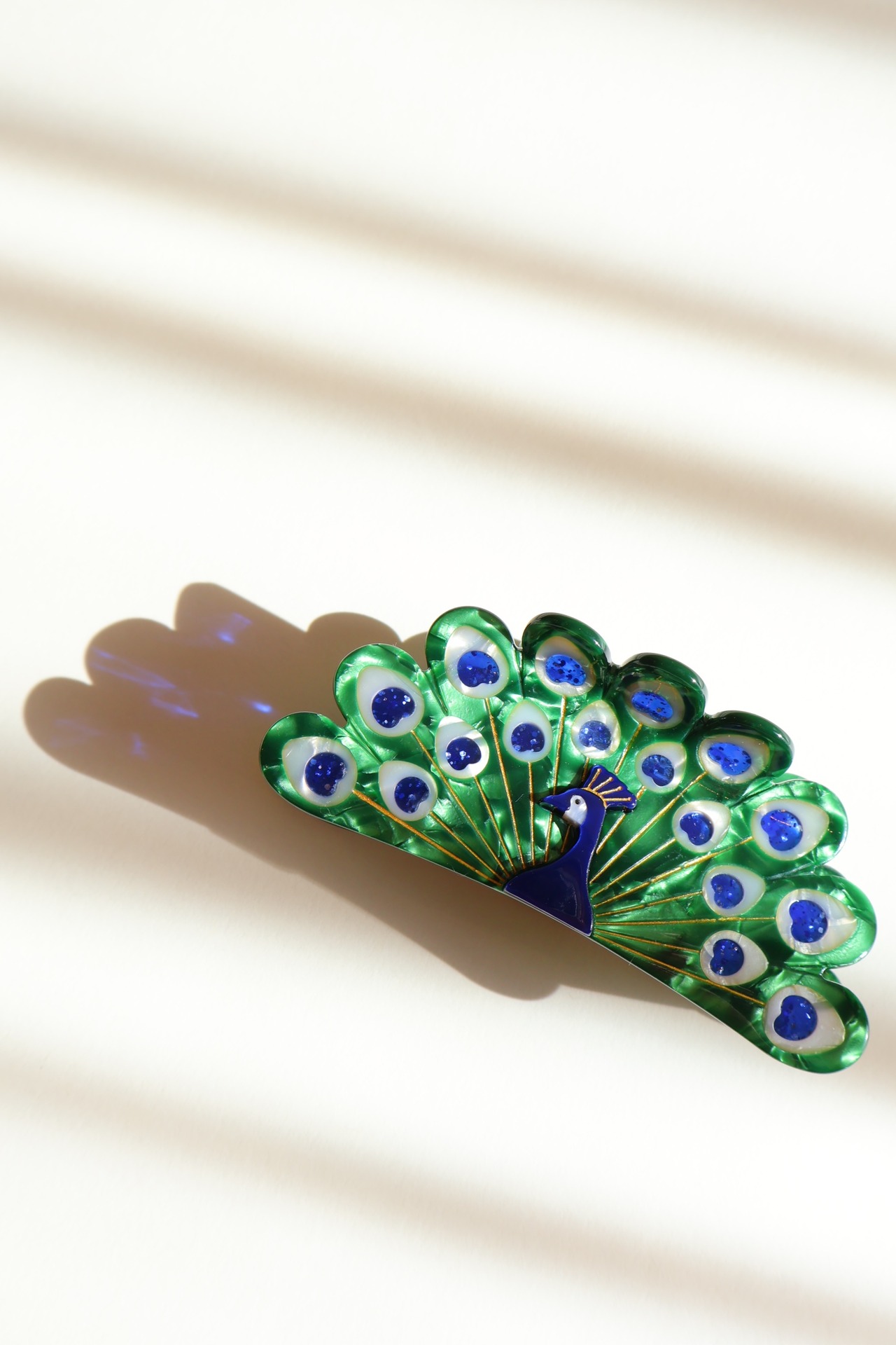 予約販売 美しい孔雀 ヘアクリップ