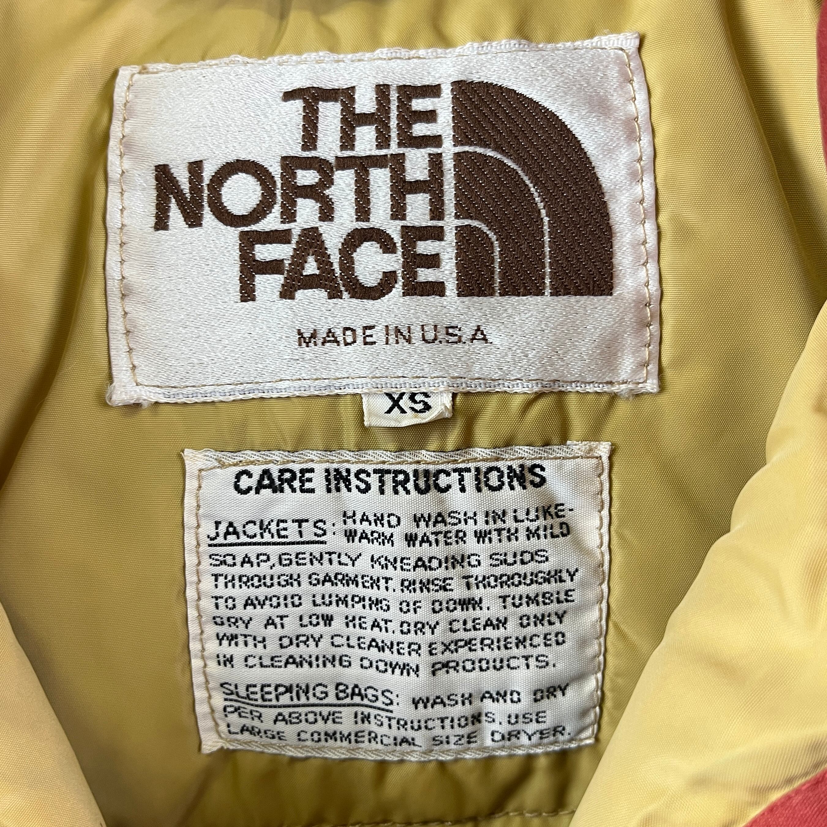 80s USA製 THE NORTH FACE SEROW ダウンジャケット 茶タグ エンジ XS