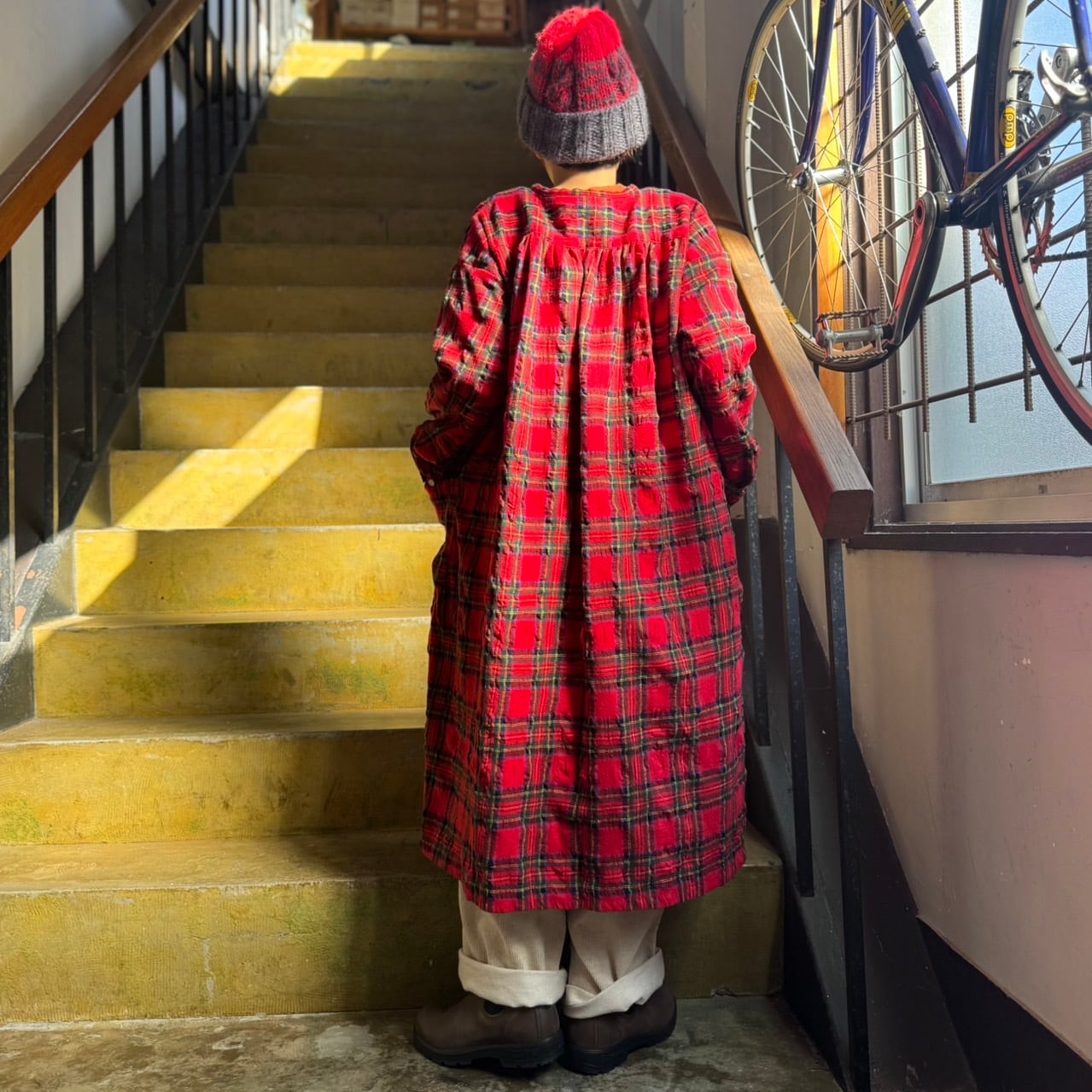 快晴堂 タータンチェックコートワンピース 快晴堂 レディース ワンピース タータンフォーエバー Wideコート