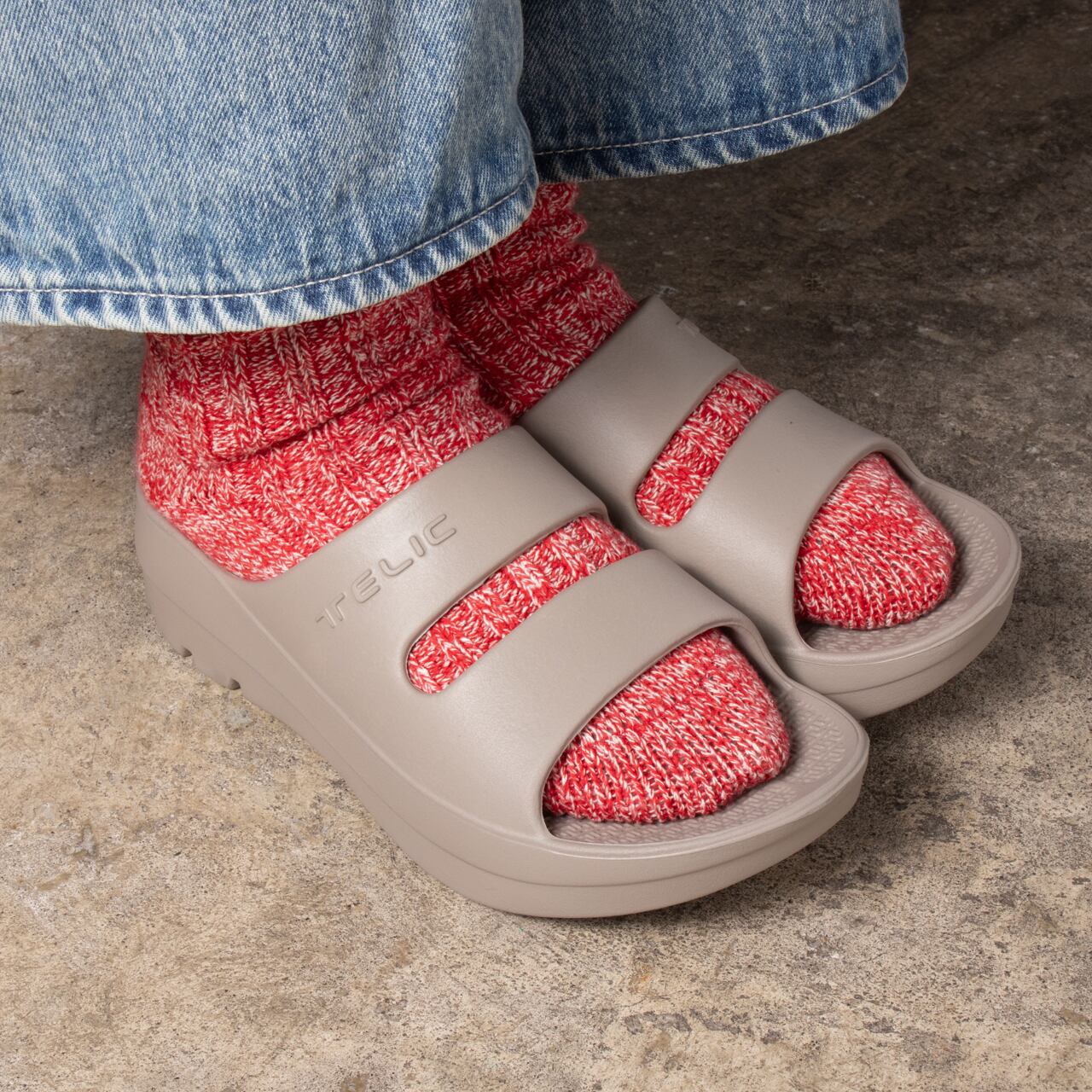 W-STRAP / Olive / オリーブ /リカバリーサンダル / TELIC | PEPS