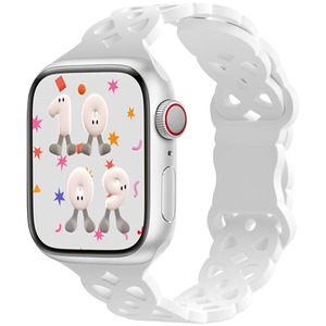 【特価処分】Apple Watch バンド 42(S10)mm 41mm 40mm 38mm 夏 涼しい エコみシリコン製の 対応 アップルウォッチ バンド MA様式流行の設計 通気 防汗 スポーツスト長さ調整可能 い おしゃれ シリコン交換ベルト（ホワイト）