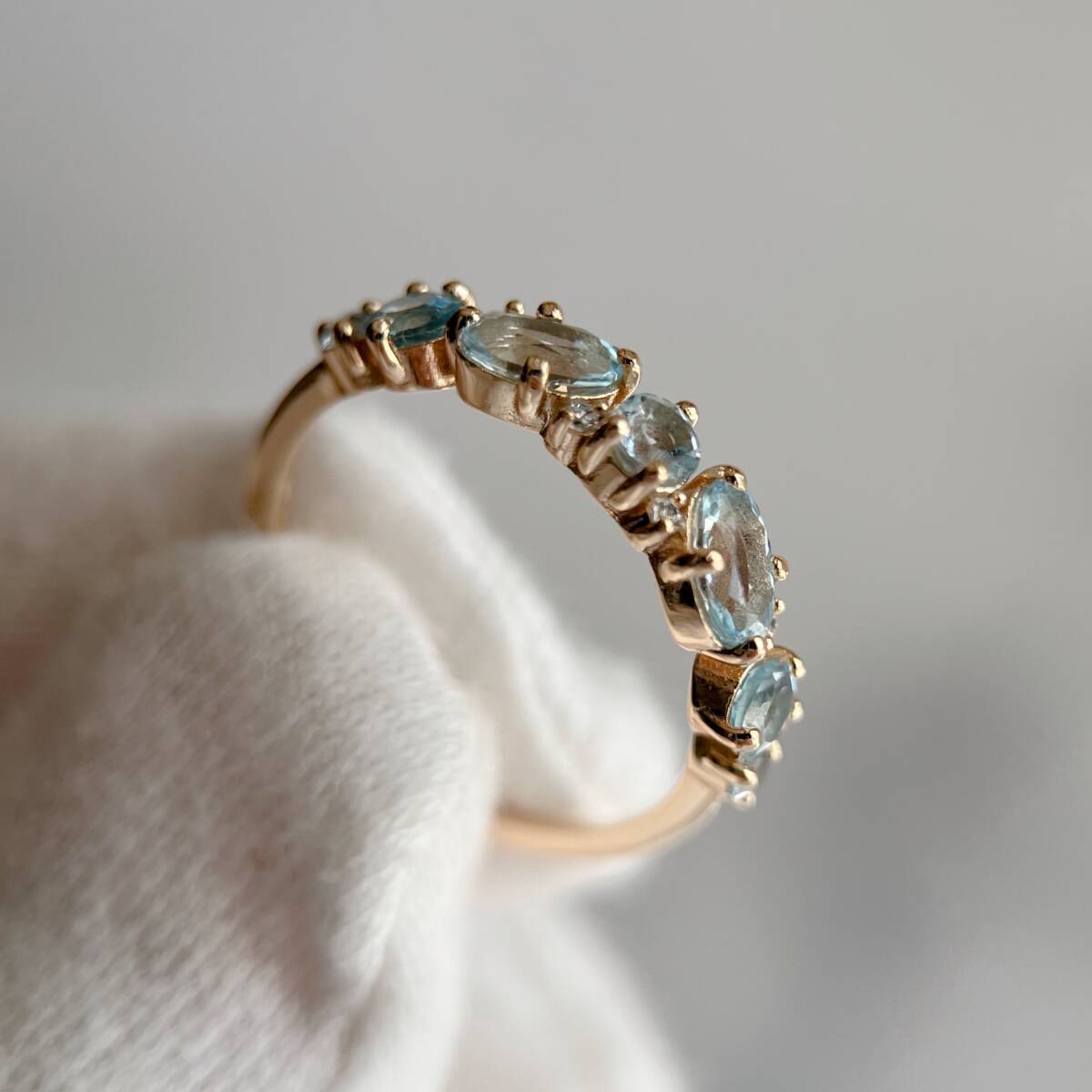 天然ブルートパーズ ハーフエタニティ風リング silver925 | Dreaming