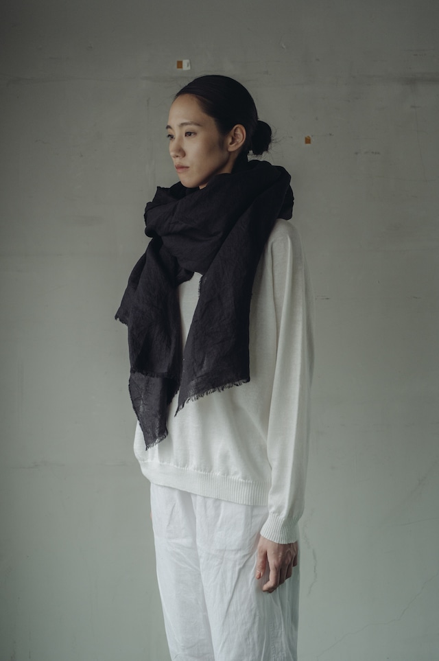 3001-1 80 linen stole / black