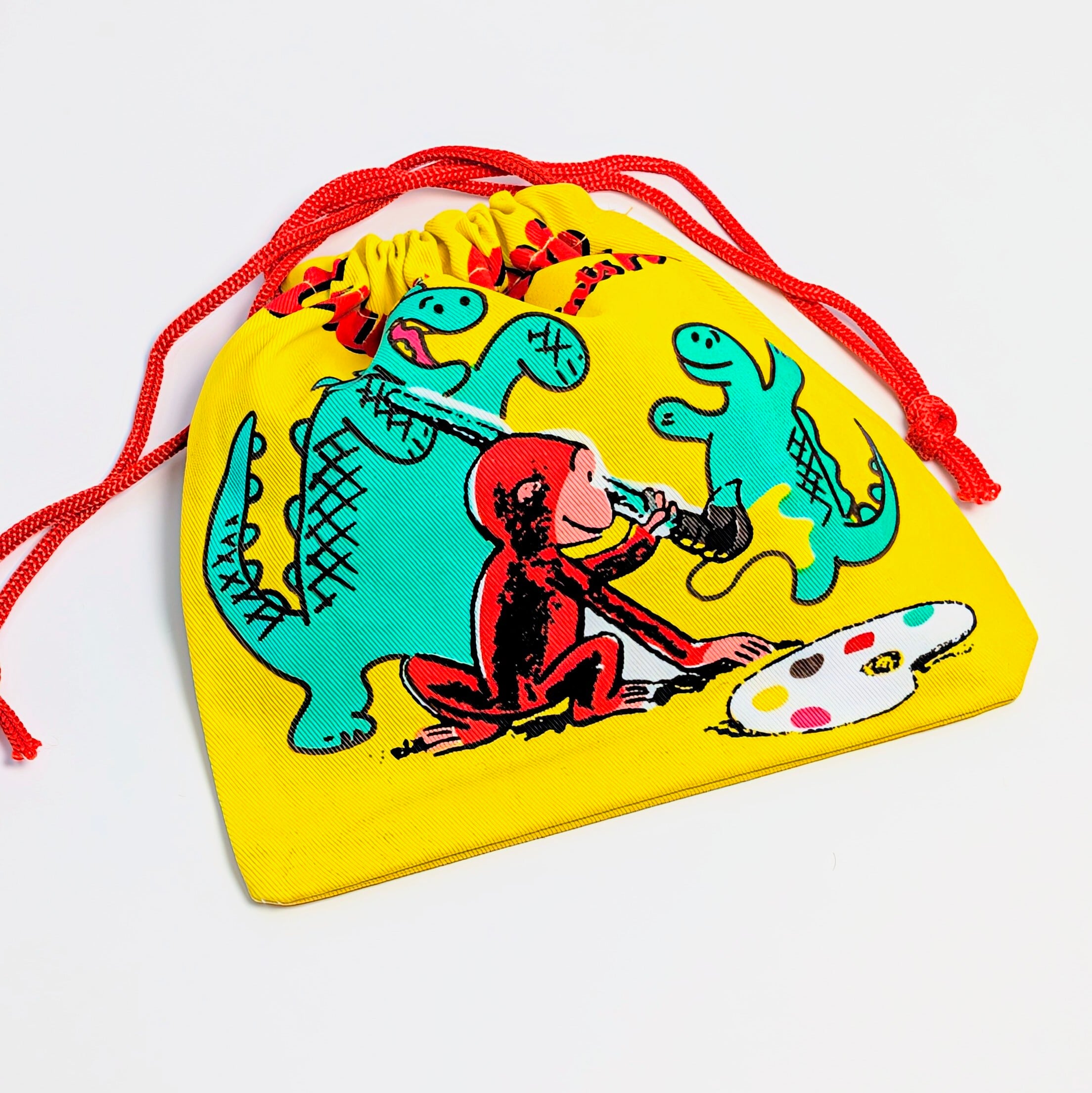 ✨️可愛すぎて何枚も欲しい♡✨️アメリカンキャラクターPURSE【 Curious George(おさるのジョージ)】巾着袋 〚アメリカン雑貨 アメトイ〛