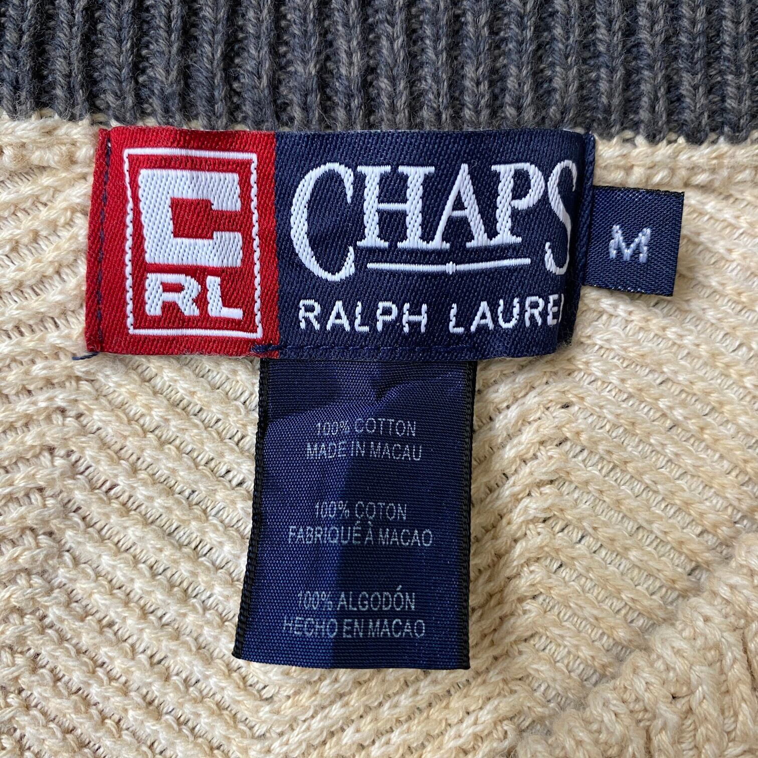 ラルフローレン古着ワンポイント刺繍ロゴベージュM 90年代 チャップス 