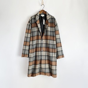 Woolly check chester coat