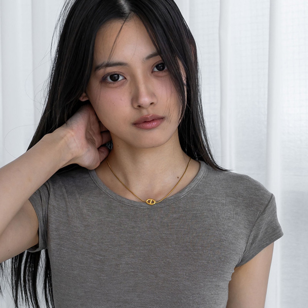 【ネコポス便】金属アレルギー対応 アンカーモチーフネックレス　2596