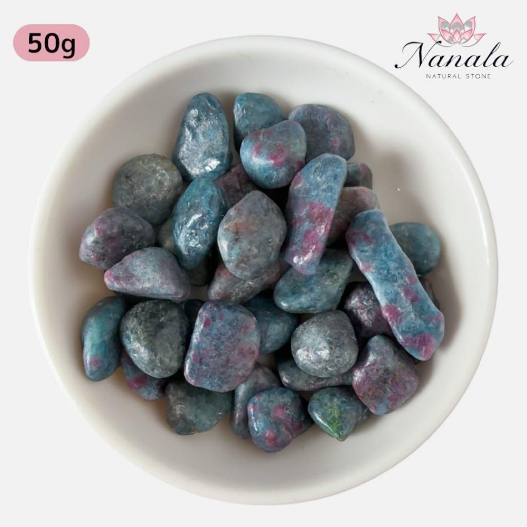 爽やかブルーの輝き ハンドメイド素材 染色シェルさざれ石50g | NaNaLa