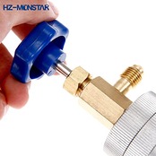 HZ-MONSTAR R12 オイルインジェクター カーエアコン コンプレッサーオイル 蛍光染料 充填 UV06BLUE-14 1/4SAE 蛍光剤注入 トレーサーライン