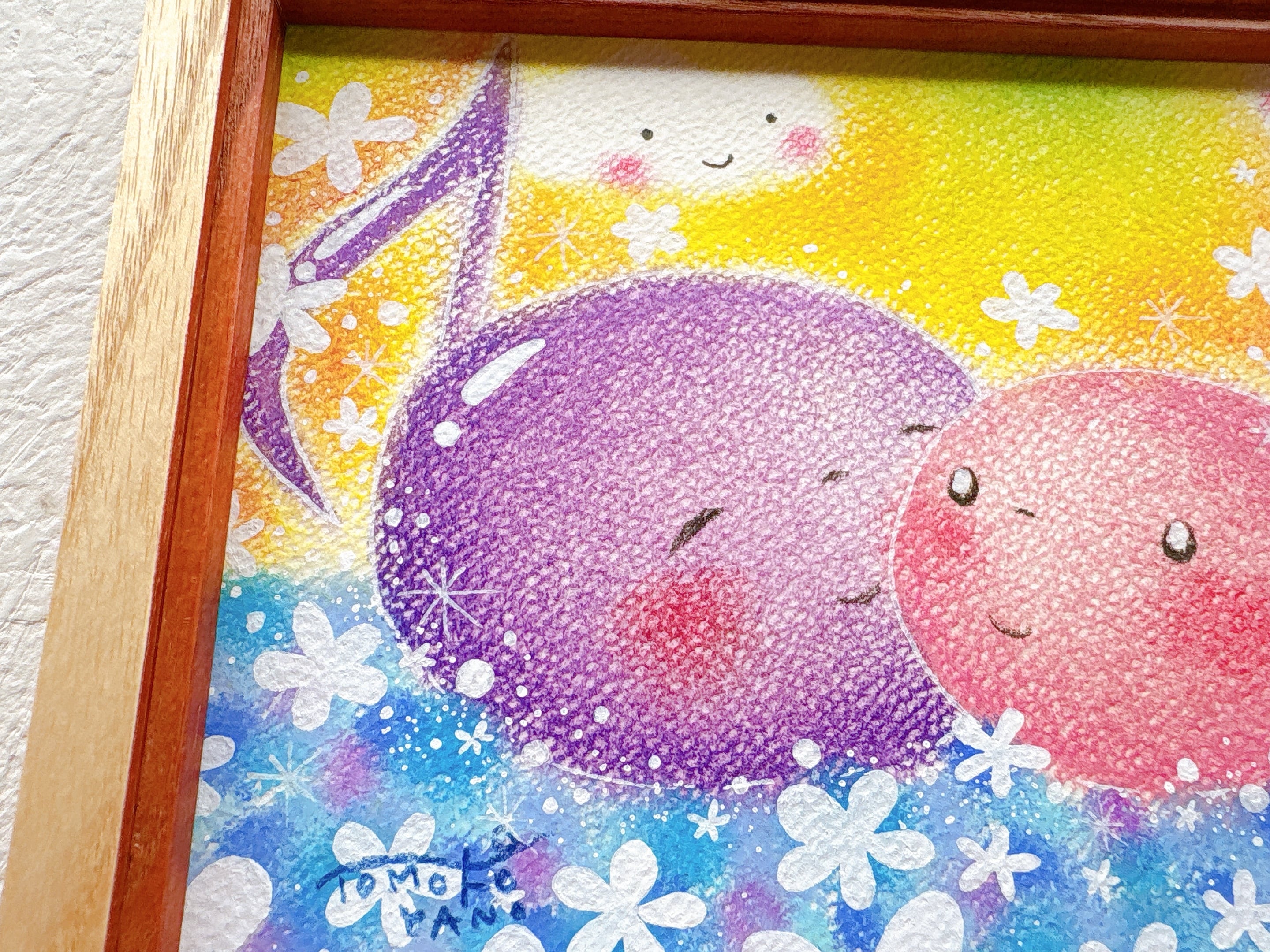 原画　自作の絵　絵画　一点物　パステル画　【カサブランカと松】 98b2f66addd9cabfb1b19c394399d2
