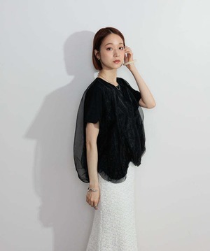 2605147 オーバーチュールスカラップTシャツ black