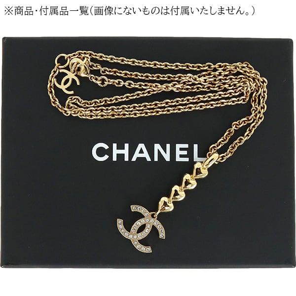 Used CHANEL シャネル ネックレス ハート ココマーク ストラス