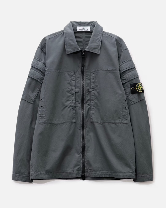 【STONE ISLAND】ジップアップ オーバーシャツ