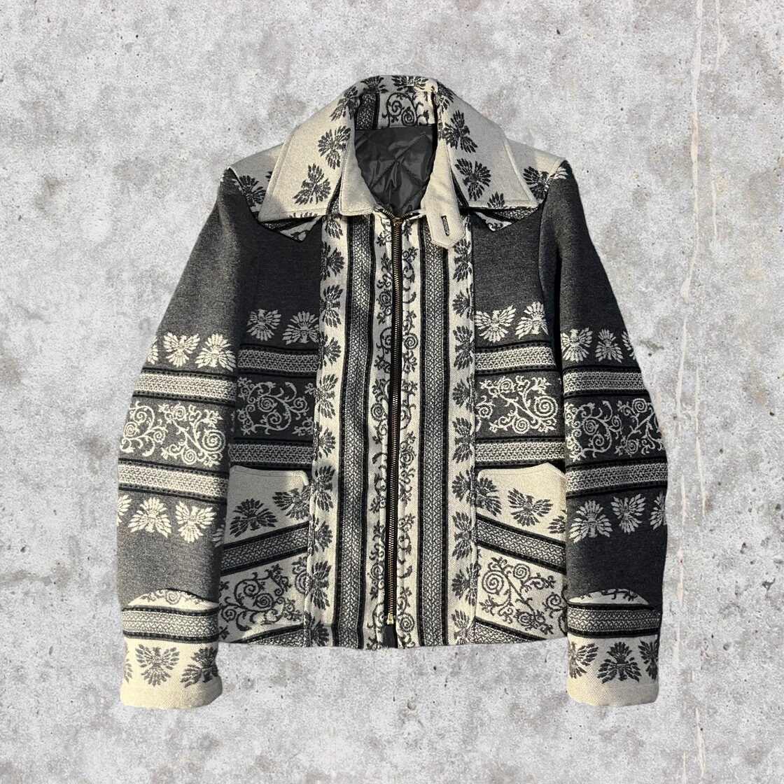 PHENOMENON BEYOND DESCRIPTION geometric wool jacket M | Pay ID